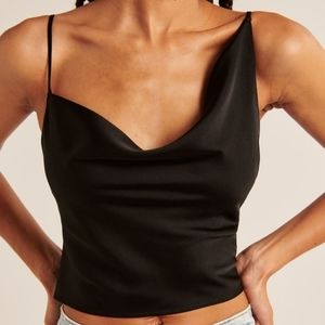 Satin Assymetrical Cowlneck Cami